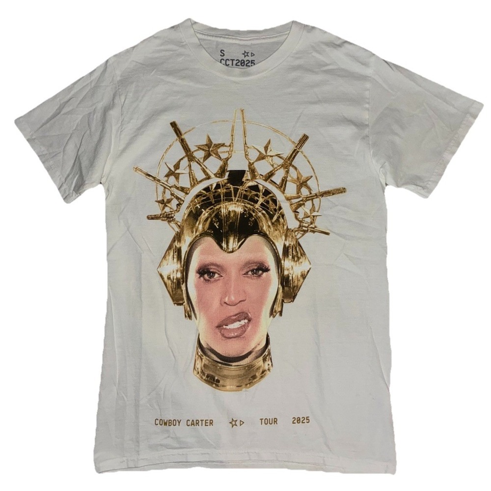 Beyonce II Hands II Heaven Tee S White Cowboy Carter Tour 2025‎ Merch NEW *flaw